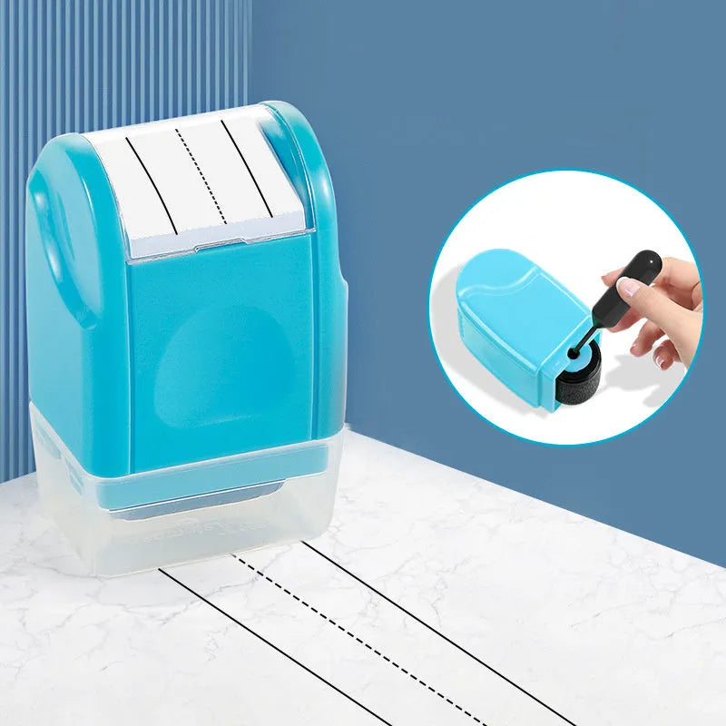Plastic English line roller seal in seven colour options for educational stamping