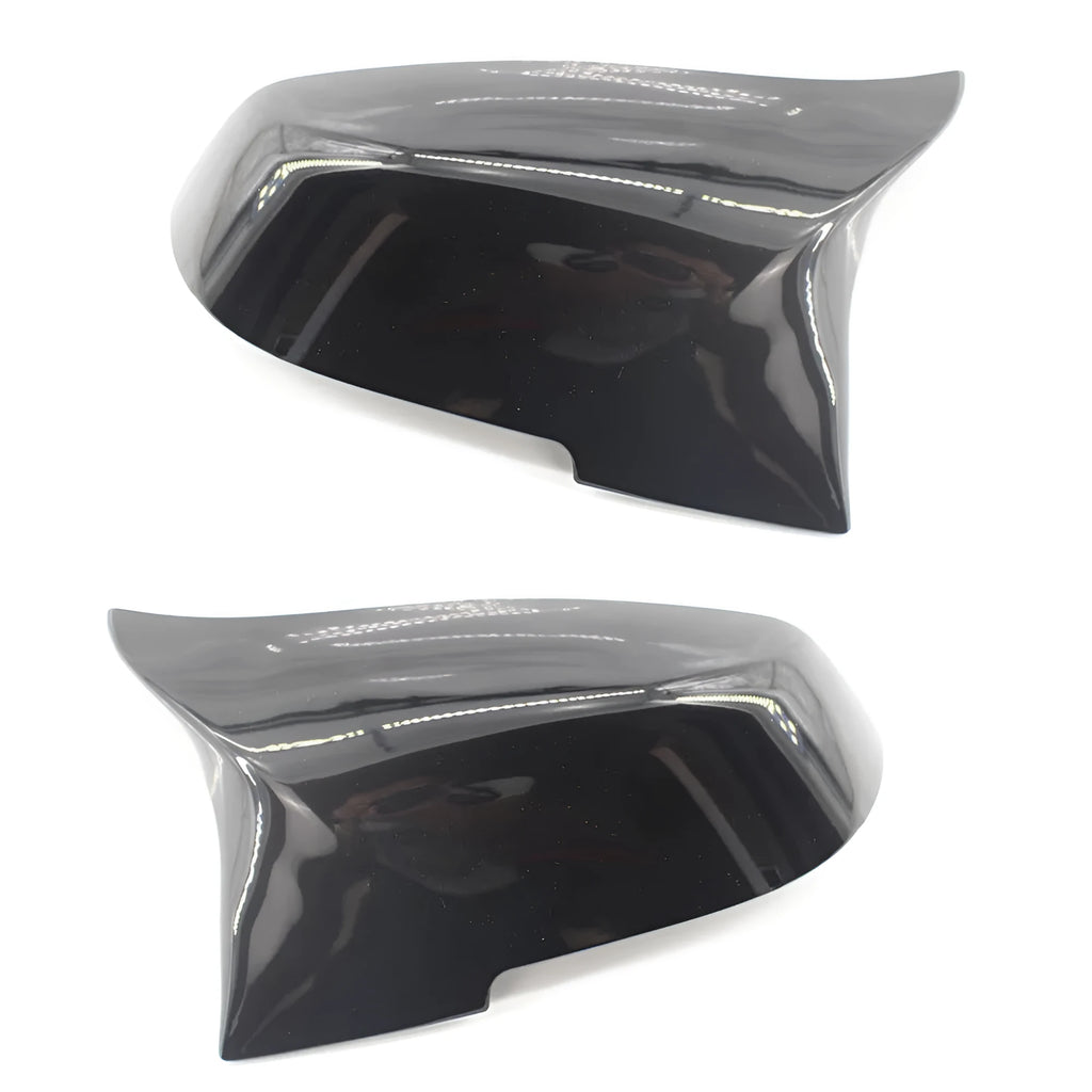 Pair of paint bright black modified horn rearview mirror shells for BMW 3 Series 4 Series F30 F32