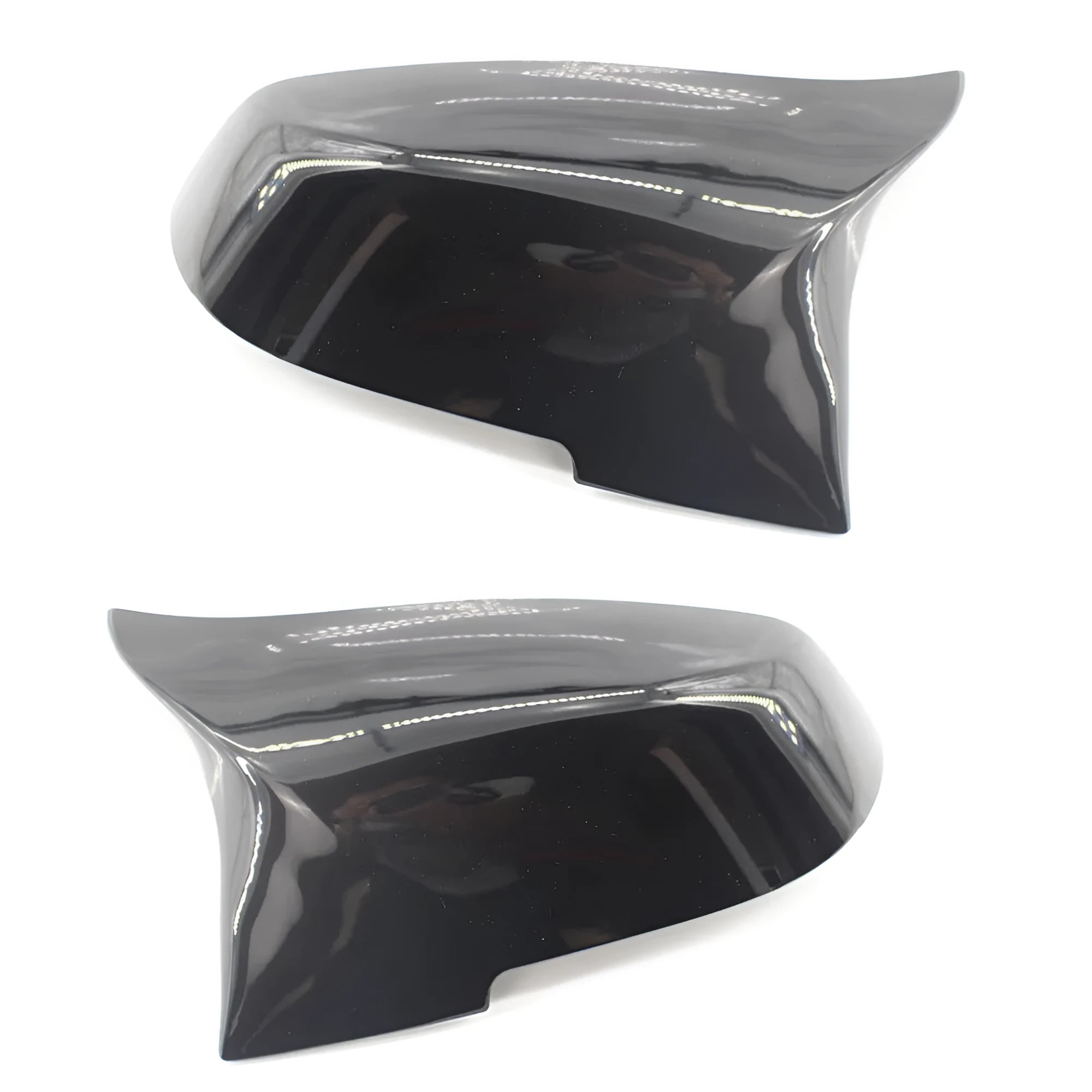 Pair of paint bright black modified horn rearview mirror shells for BMW 3 Series 4 Series F30 F32