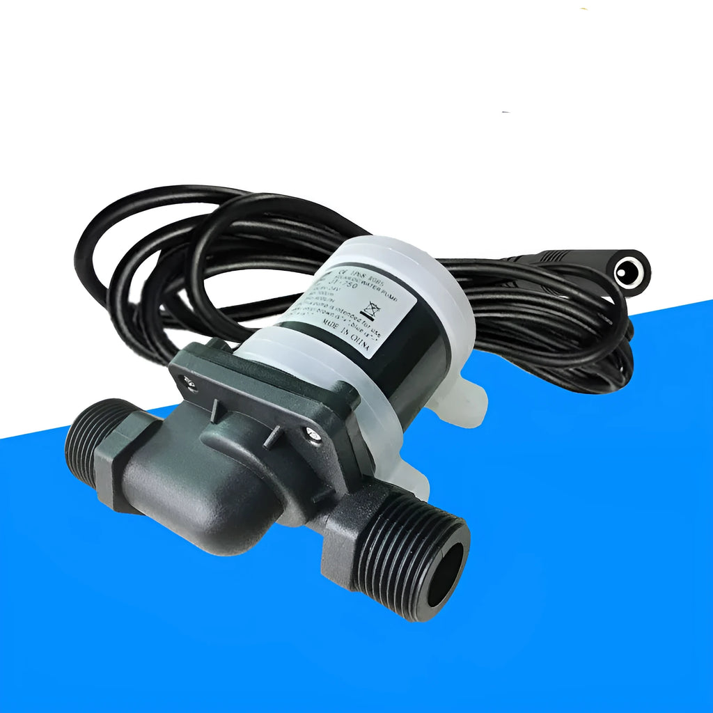 Jiatong JT-750 threaded DC water pump for solar heater boosting with engineering plastic body and semi-open impeller