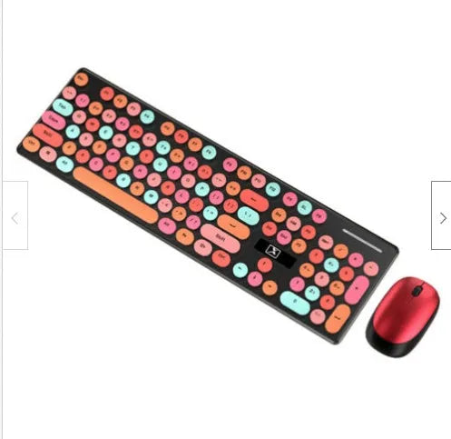 Vibrant yellow wireless keyboard and mouse set with backlight feature on desktop