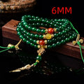 Handmade green agate multi-strand bracelet for men and women on a white background.