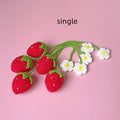 Handmade wool crochet strawberry pendant on 35cm adjustable cord in red colour option