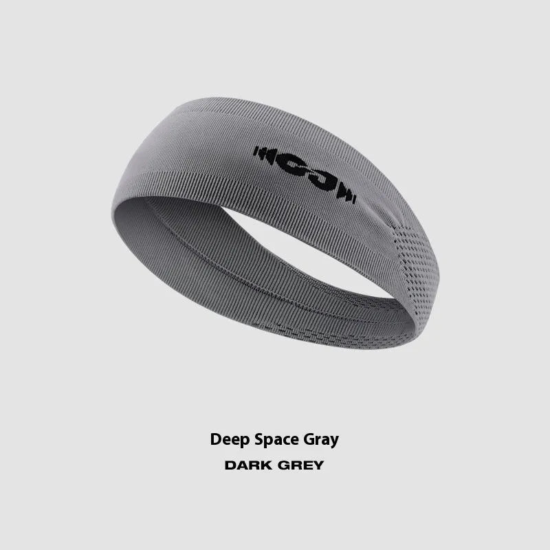 Seamless knitted sports headband in black, grey, or blue for running and cycling