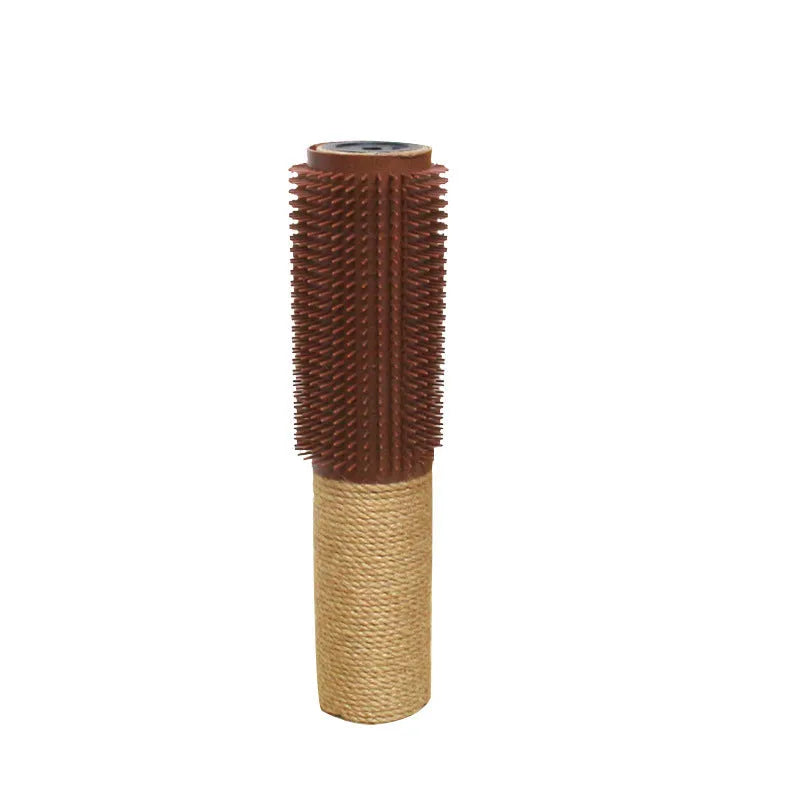 Brown sisal scratching post for cats measuring 30cm tall with 5.8cm square base