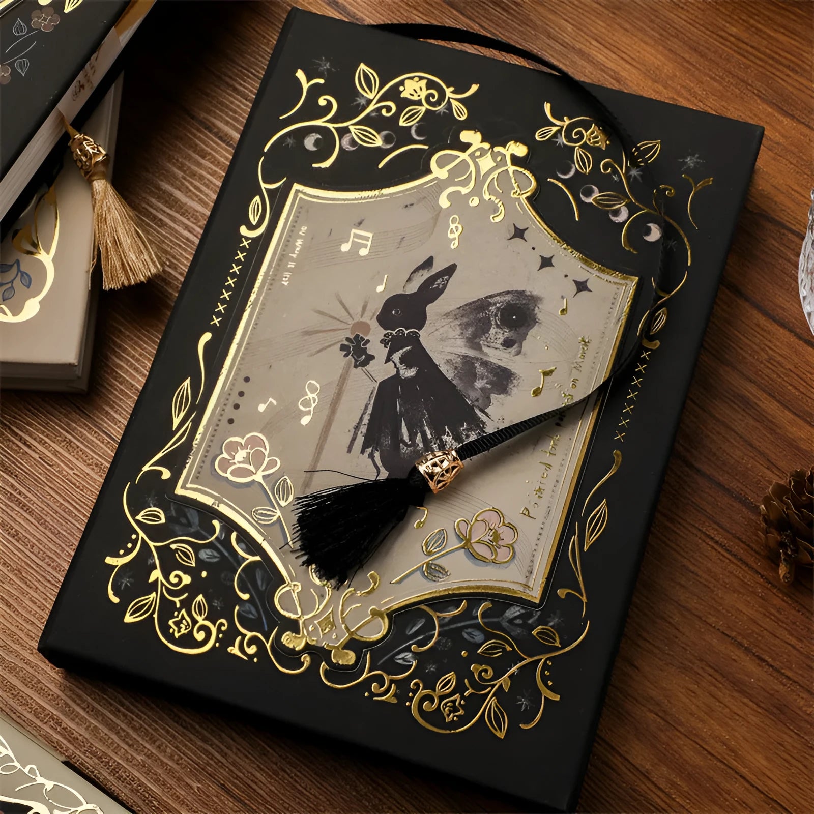 Retro art THALO gothic style A5 notebook with three cover design options