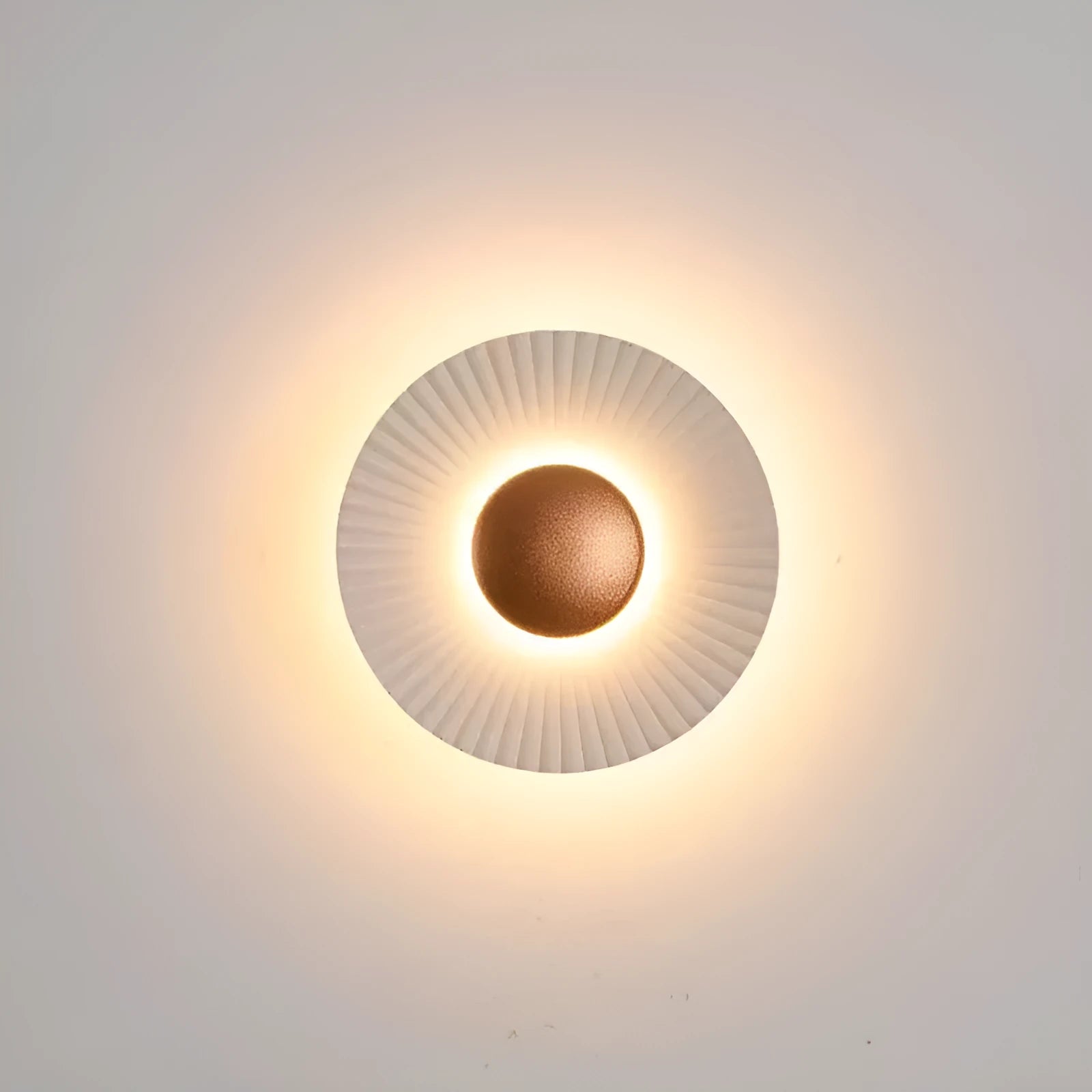 Round aluminium wall lamp with LED light source in multiple colour combinations for bedroom or living room