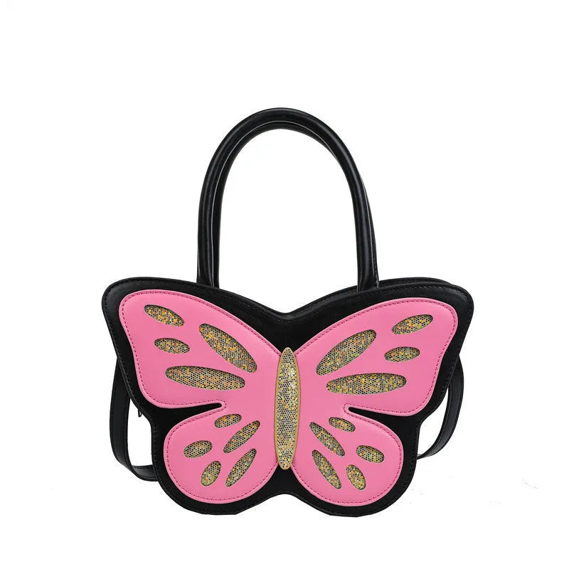 Square PU leather crossbody bag with contrast colour detail in casual style