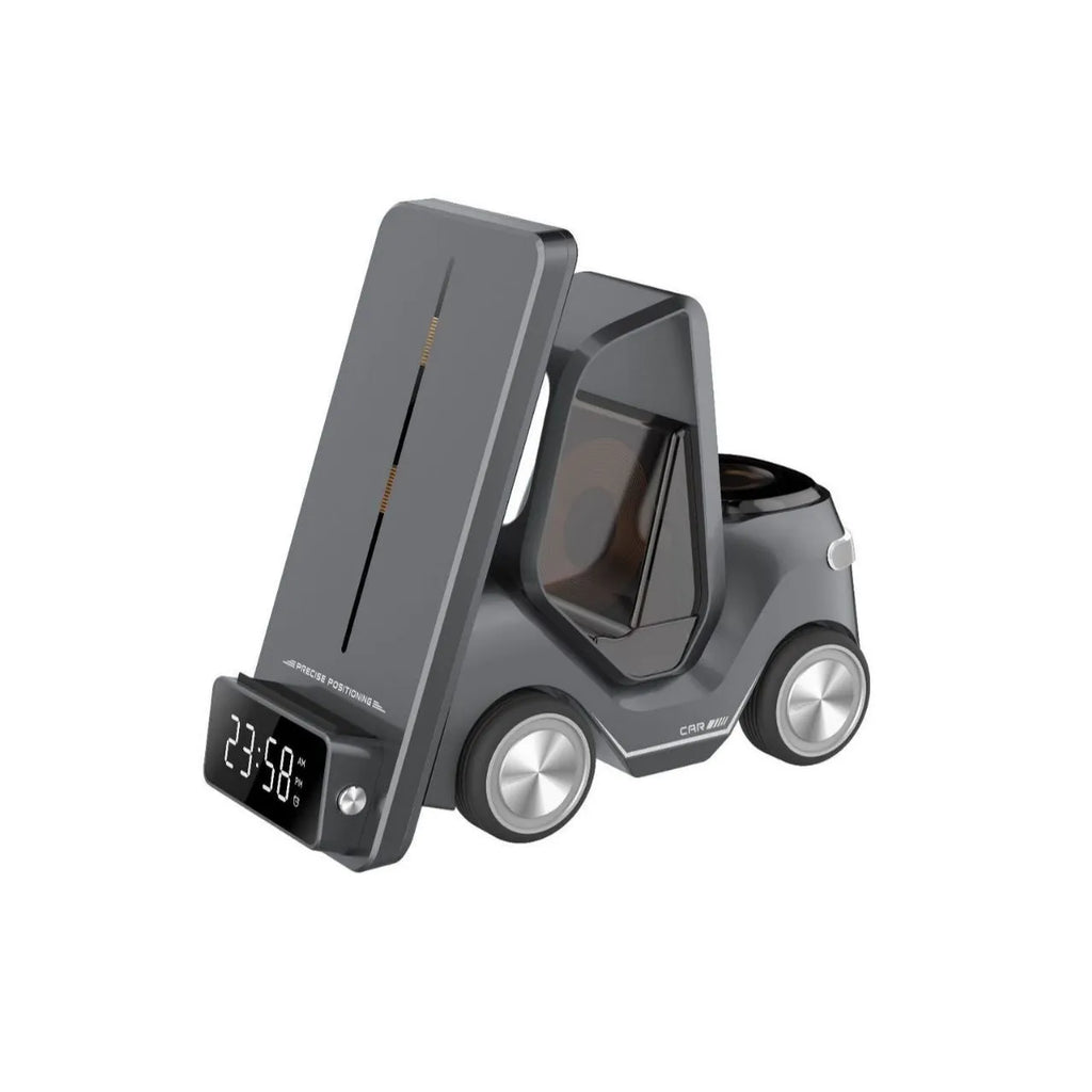 15W three-in-one wireless charging bracket for smartphones with Qi charging and USB ports