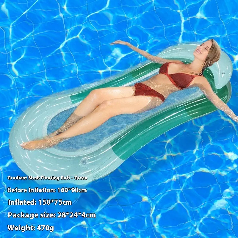 PVC inflatable floating row with thick sequins and wave design in multiple colour patterns