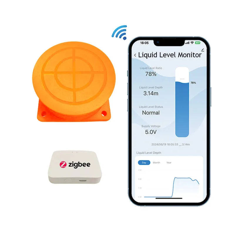 Moray ME201W wireless fluid level monitor for water and oil tanks with mobile app remote control