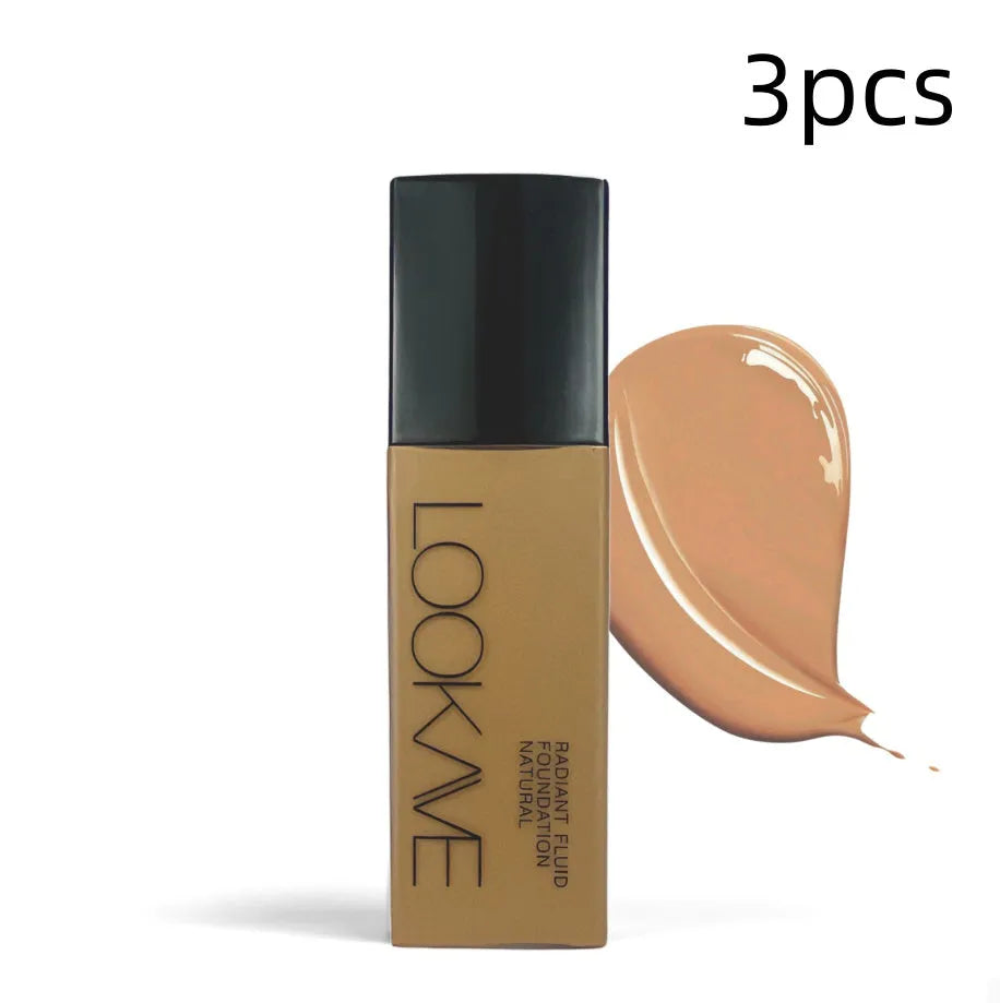 LOOKAVE matte liquid foundation bottle with 21ml content in Ivory White shade