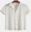 Men's loose fit short sleeve cardigan in solid colour for summer leisure