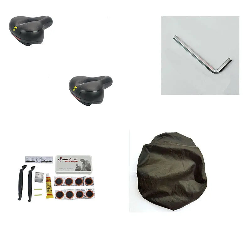 Bicycle saddle cushion with PU leather surface and spring suspension system for road and mountain bikes