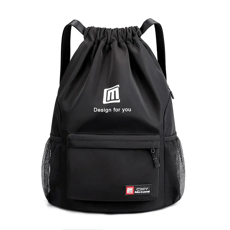 Waterproof Oxford travel backpack in multiple colours with drawstring closure and shoulder straps