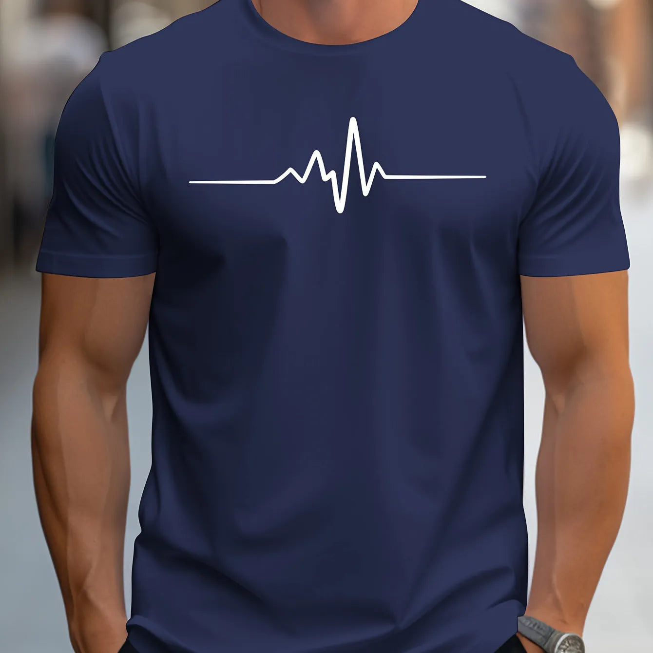 Men's loose fit 3D letter sports T-shirt in chemical fibre blend fabric with short sleeves