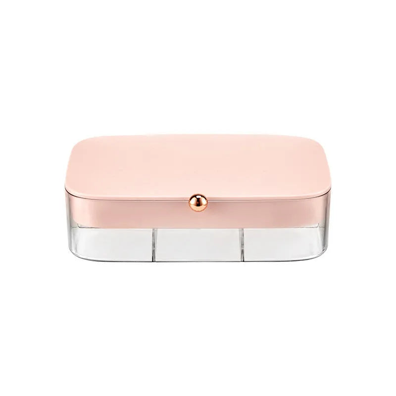 Modern minimalist jewellery storage box in green colour with multiple compartments