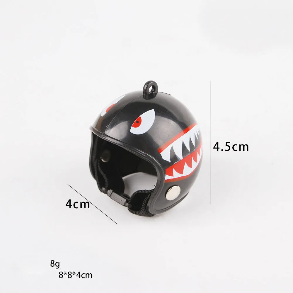 Small pet safety helmet for chickens and birds with adjustable elastic bands