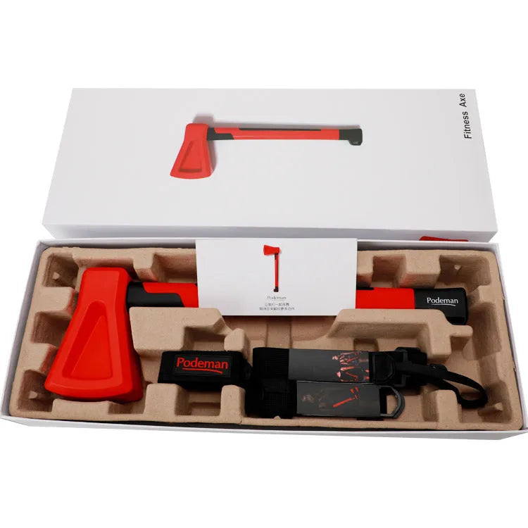 Red plastic axe muscle trainer fitness equipment with 45cm length for home gym workouts