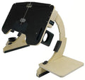 Wooden folding computer desk on bed with adjustable angle in white maple colour