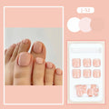 Skin colour artificial toenail stickers with adhesive glue for nail enhancement