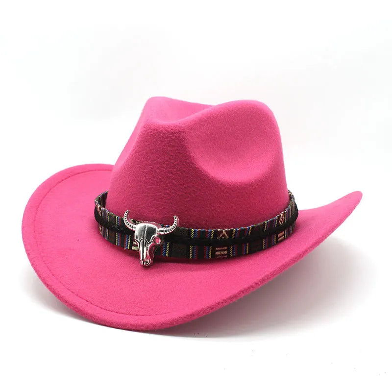 Western-style cowboy hat with bell crown in multiple colour options including army green, brown, and black