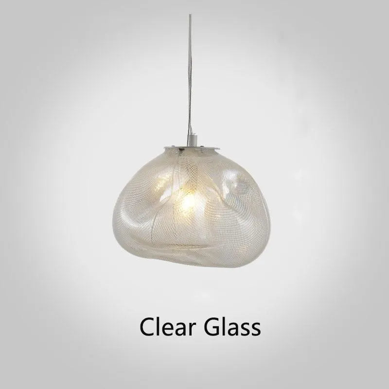 Postmodern light luxury glass decorative chandelier in amber clear or smoke grey with E27 fitting