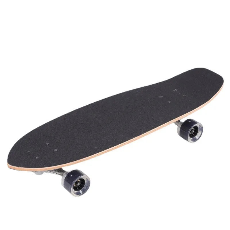 White maple wood street scooter with 31-inch deck for adult riders.