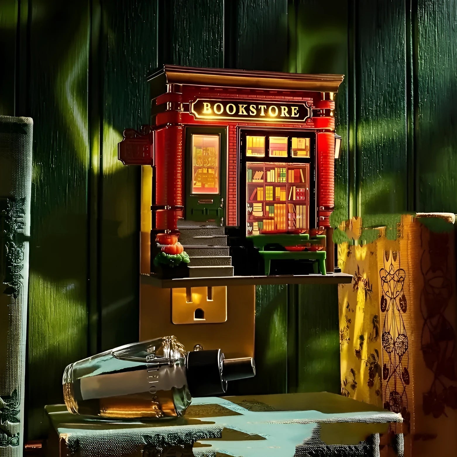 Christmas house small night lamp ornament with cartoon style design and US electrical plug