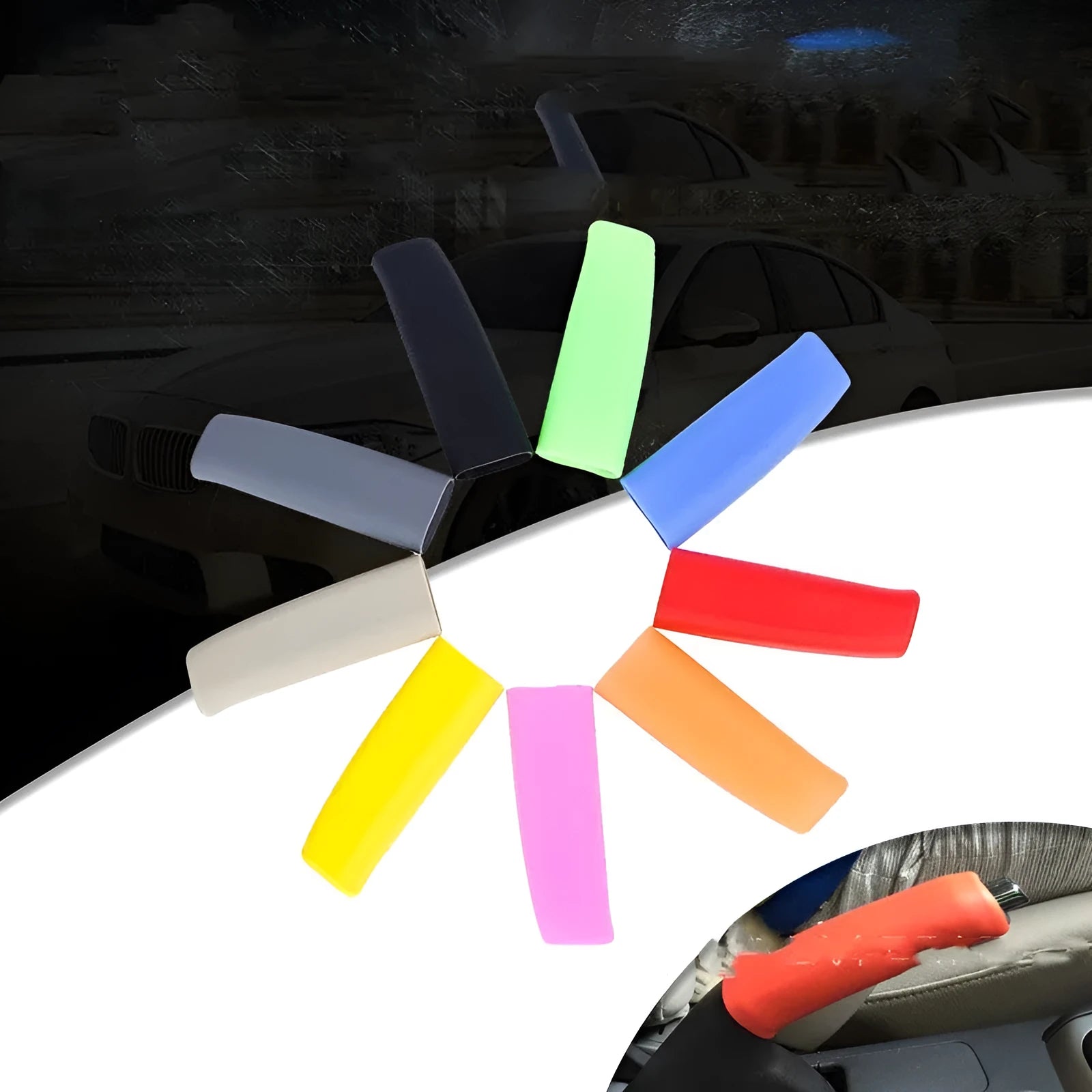 Silicone car handbrake sleeve in five colours for universal vehicle fit