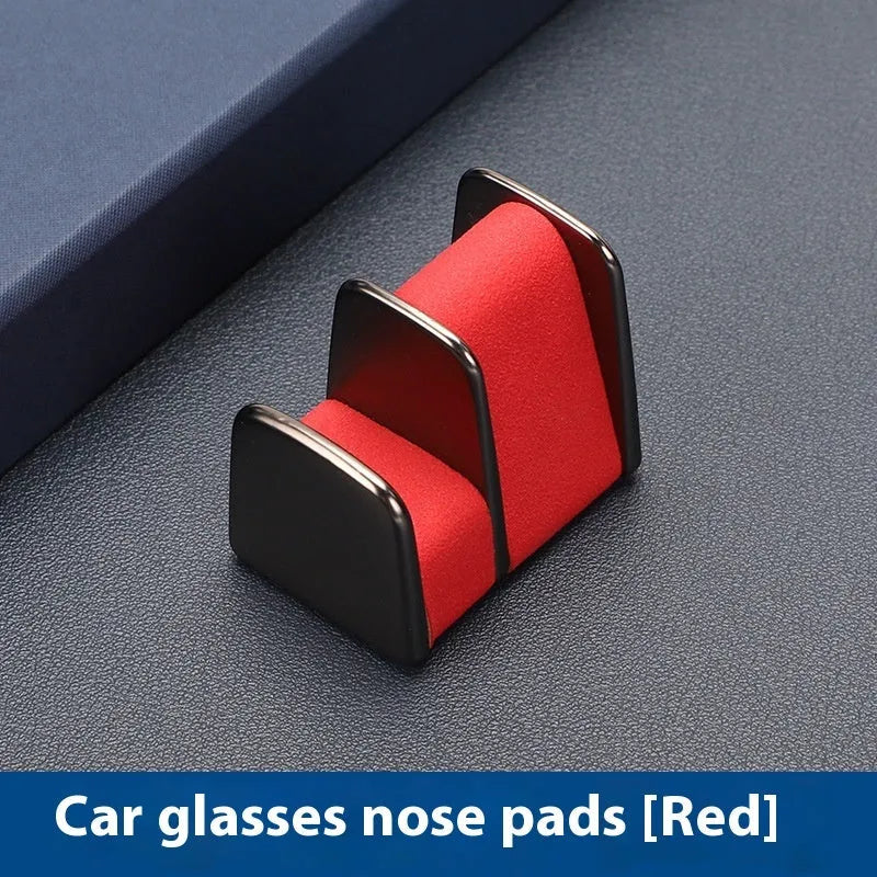 Car dashboard glasses clip nose pad in zinc alloy leather with compact 3.7cm dimensions