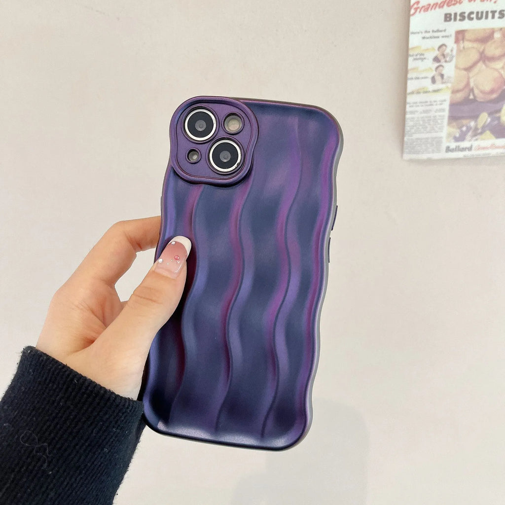 Silicone mobile phone case with water ripple design for iPhone 17 series in green colour