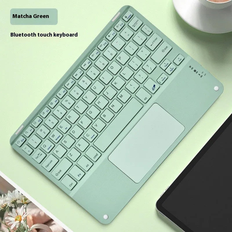 Square Hat Touch Bluetooth wireless charging keyboard showing full-colour illuminated keys on a black background.