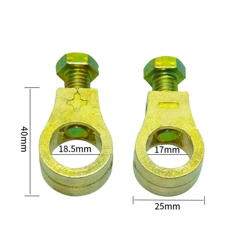 Solid pure copper battery terminal clamp with Type 0 connector