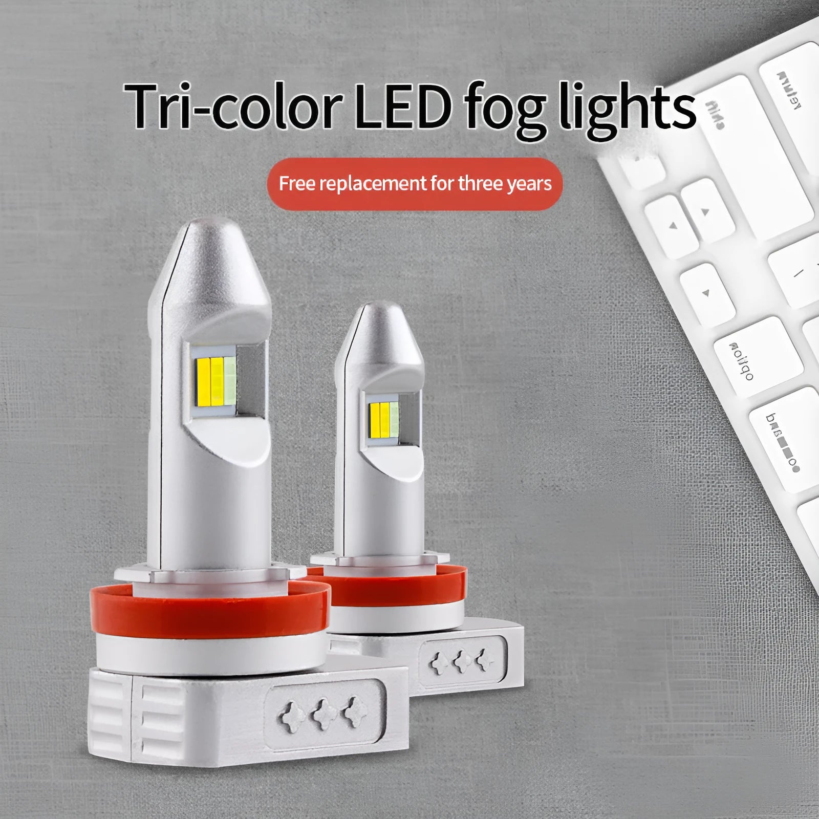 Super stable universal LED fog lamp bulb with aluminium housing for car and motorcycle.