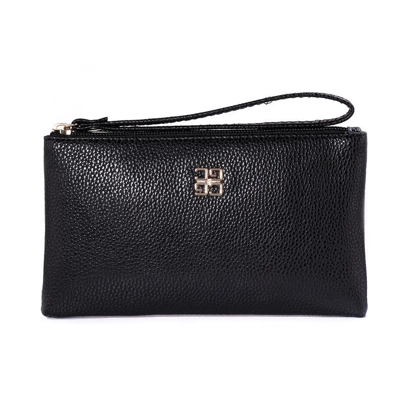 55-inch long PU leather phone wallet handbag with zipper closure in multiple colour options
