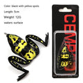 Bionic real thunder frog fake bait with double hook in grass green and black yellow dots colour options for black bass fishing