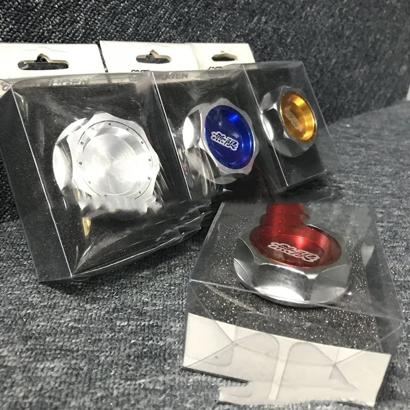 Aluminium alloy anti-leakage oil filter cap in choice of six colours for Honda vehicles.