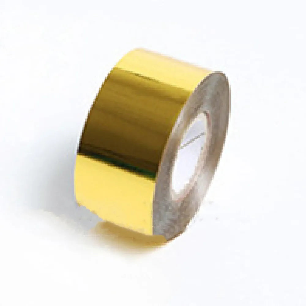 Roll of golden electrochemical aluminium hot stamping foil for leather and plastic branding.