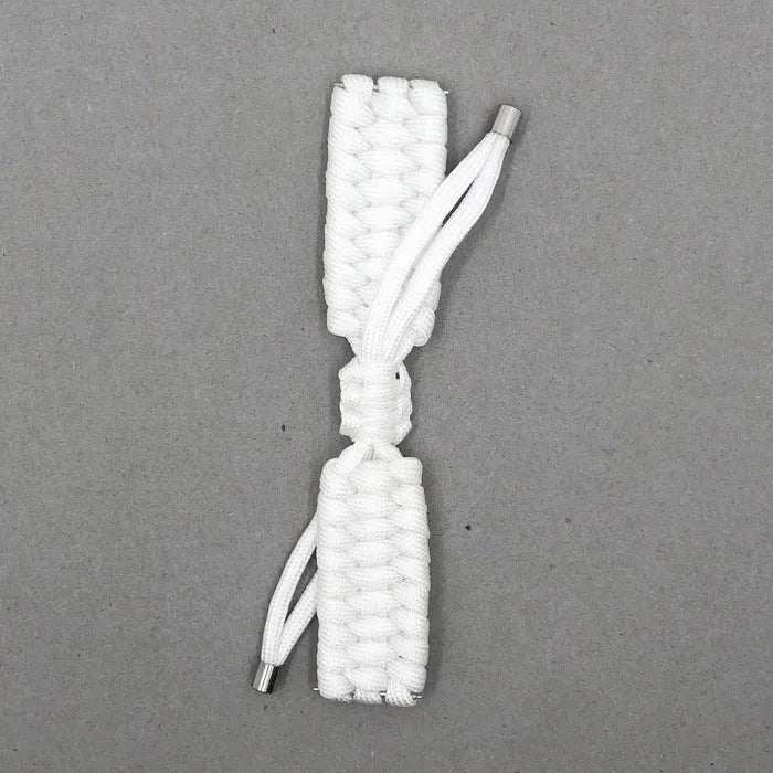 Paracord braided smartwatch strap in black, shown fitting an Apple Watch.