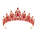 Baroque crown bride headdress with rhinestone detail on alloy frame in silver and gold colour options.