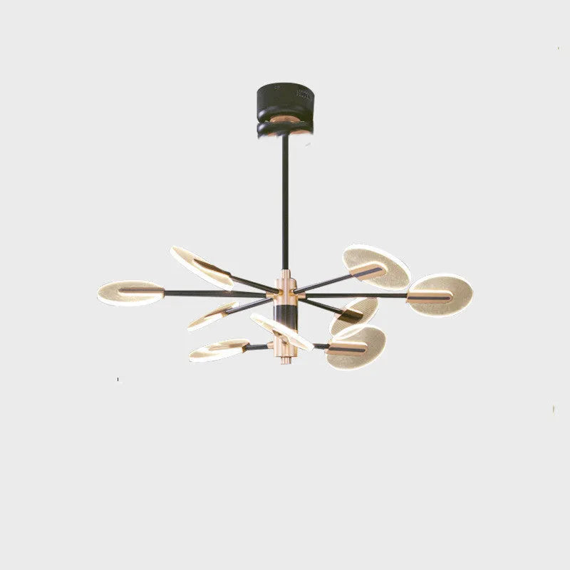 Nordic iron LED chandelier with acrylic details for dining room ceiling lighting