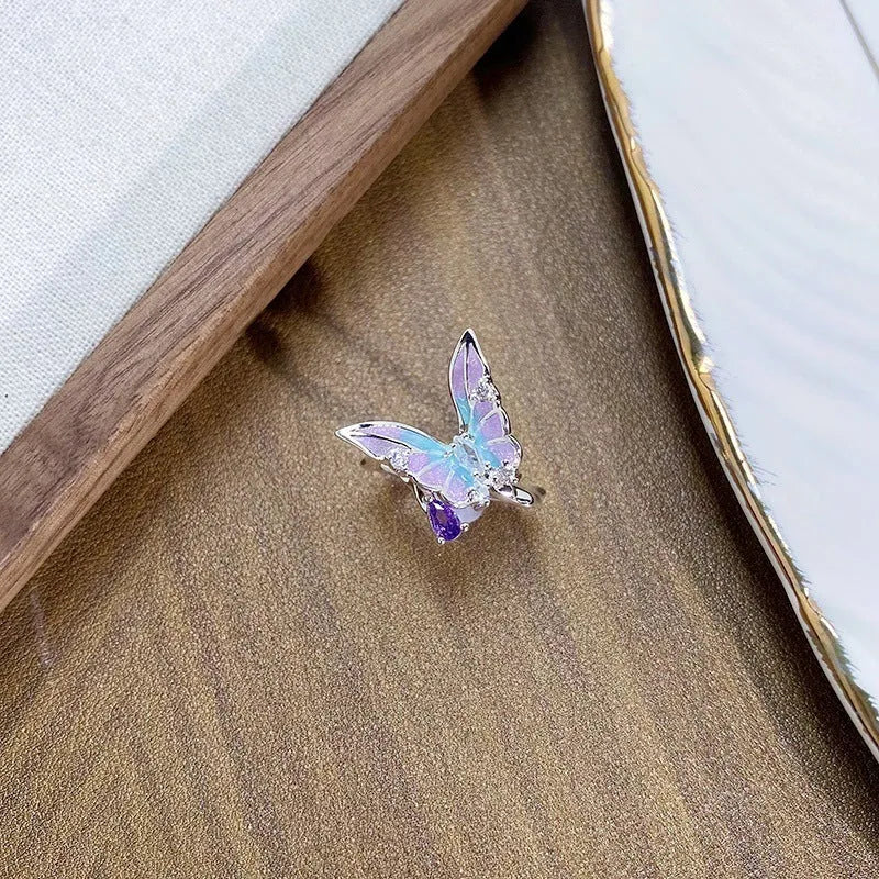 Adjustable copper insect ring with dripping oil finish in antique colours JZ2868A JZ2872A JZ2874A