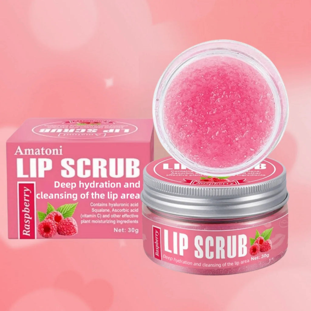 Amatoni Lip Scrub pot with 30g fruit flavour exfoliating cream for lips
