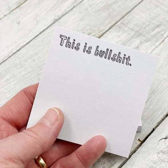 Square 7.5cm sticky notes with colourful English phrase covers and adhesive backing