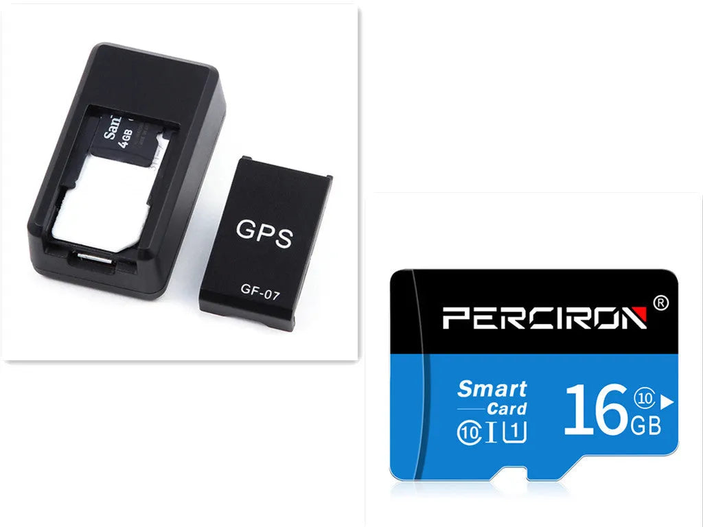 Black mini magnetic GPS car tracker device with compact rectangular design for vehicle attachment