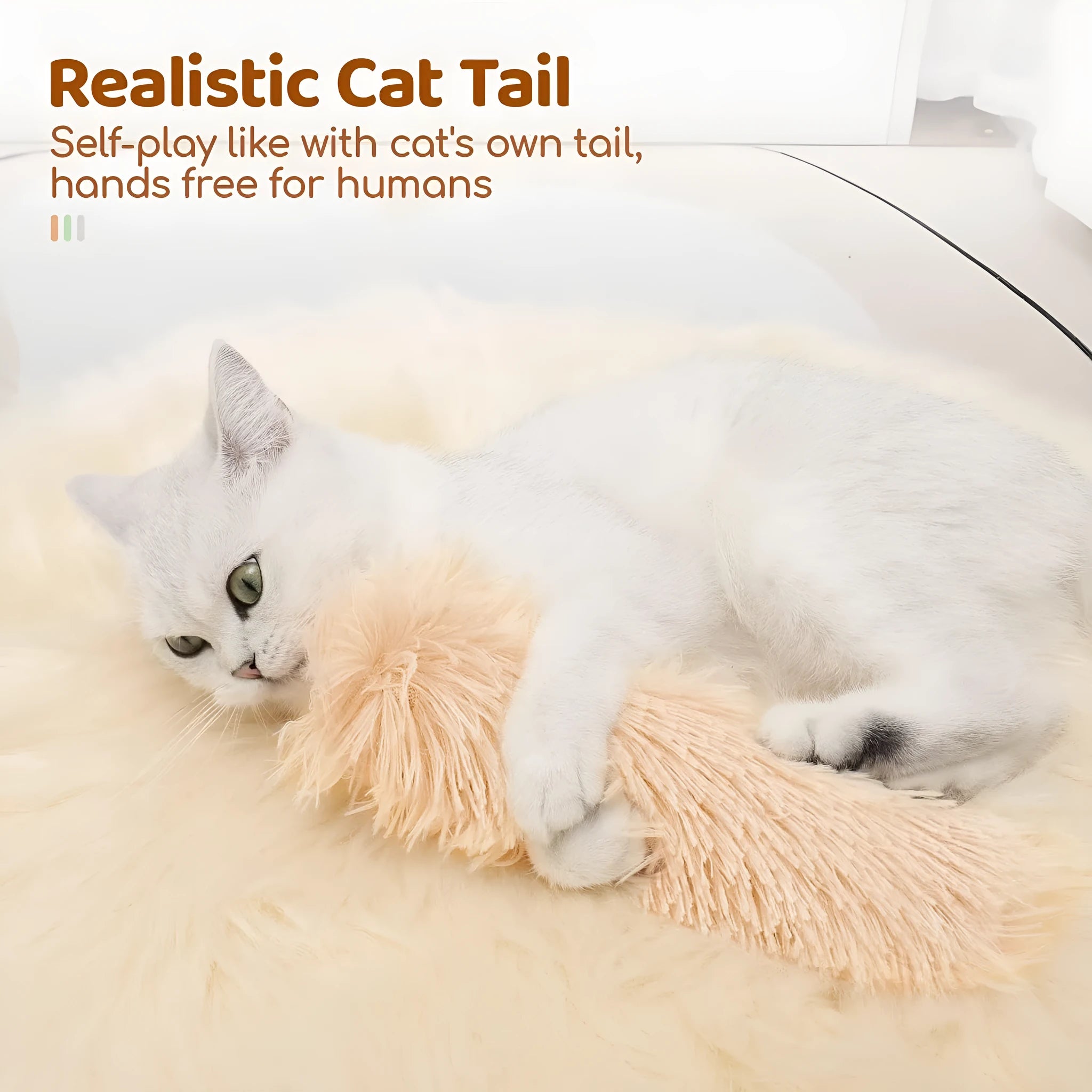 Soft plush cat toy pillow in blue, green, pink, or white, measuring 27cm long by 10cm wide
