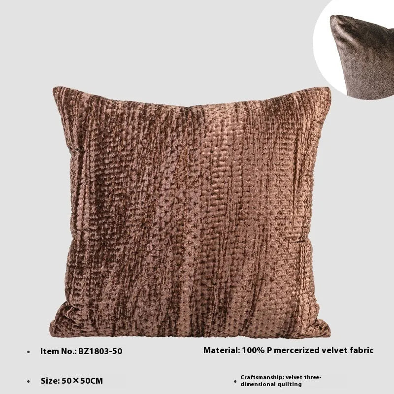 Antique style modern cushion pillow with quilted velvet texture in green, red, mocha, or orange colours