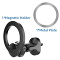 Black magnetic car air vent phone holder with O-ring bracket for smartphones