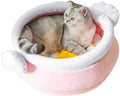 Honey pot shaped cat sofa bed with removable cushion in pink or yellow colours